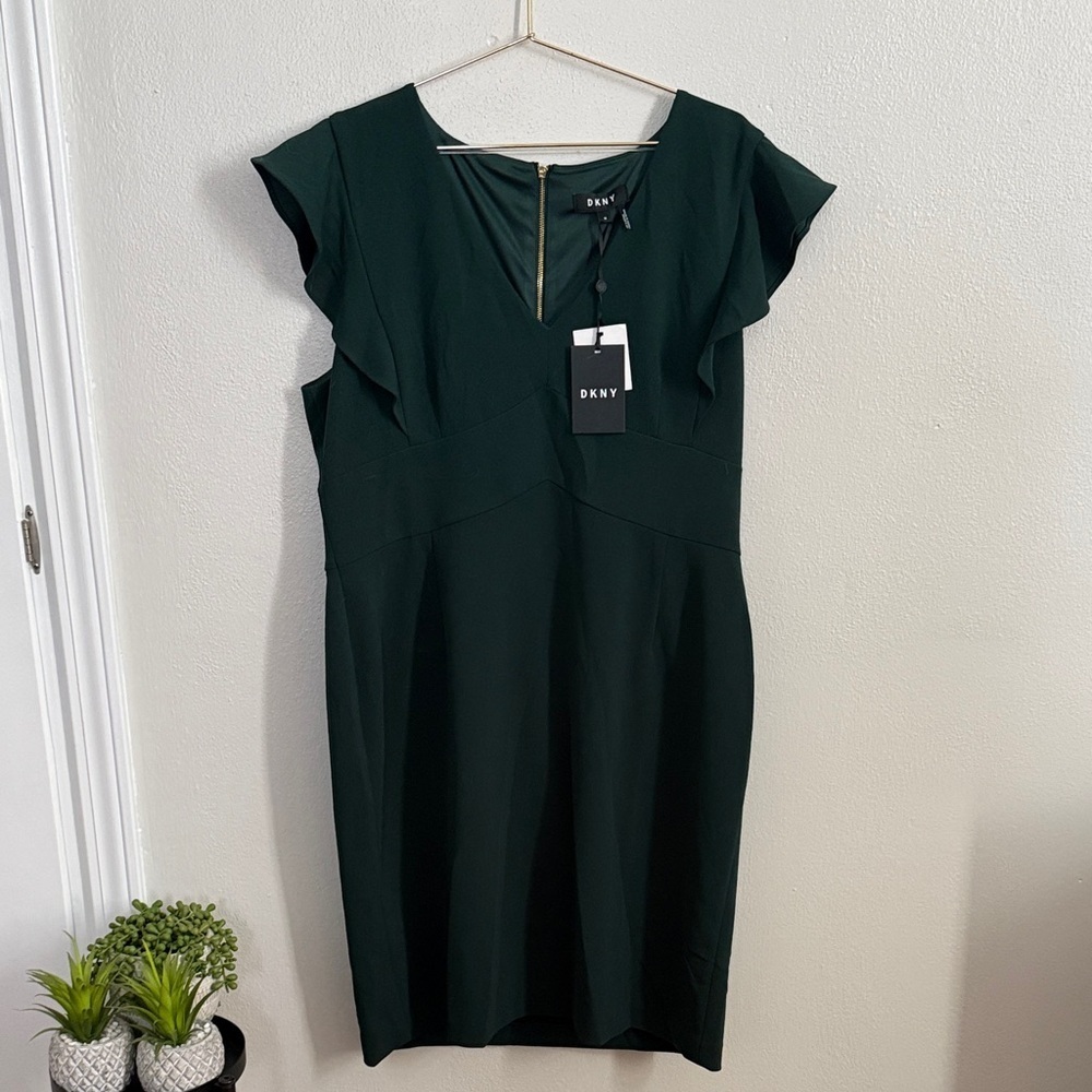 DKNY Dark Green Midi Dress